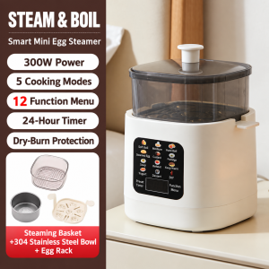 Egg Boiler 12 Modes Egg Steamer Precise Control Half Boiled Egg Maker Anti-Dry Burn Egg Cooker Breakfast Machine