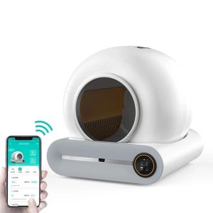 🇸🇬 [READY STOCK] UV Disinfection Automatic Cat Litter Box 65L extra large English APP WiFi Remote Automatic Deodorization