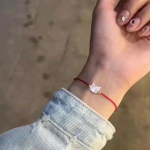 Couple Cat Obsidian Bracelet Lover Natural Moonstone Charms Black Red Handmade Rope Bracelets Best Friends Jewelry Gifts