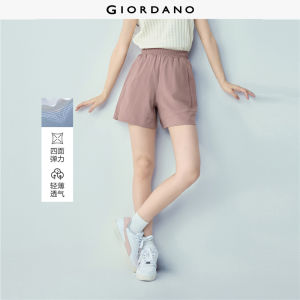 Giordano Beau Monde Women 4-way stretch exposed seam elastic waist shorts Free Shipping 13406209
