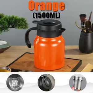 1500ml Thermos inligent stewed teapot stainless steel stuffy thermos flask double insulation thermo flask stewed teapot portable coffee tea thermal jug