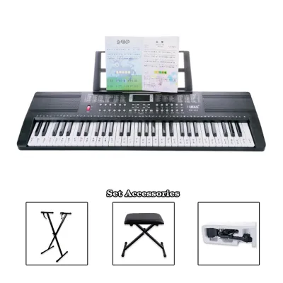 KAWES Standard 61 Keys Digital Electric Piano Dual Speaker +Mic+Piano Book+Charger 35inch Electric Piano