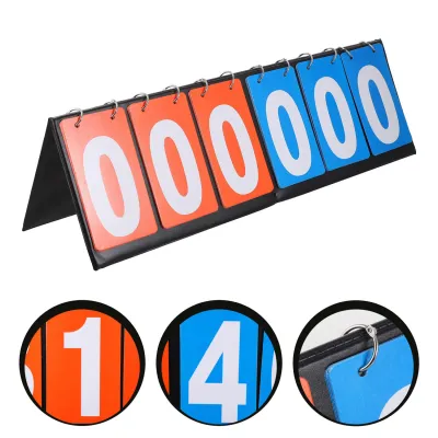 TOSEEK Sports Scoreboard Tabletop Scoreboard Flipper Score Keeper: 6 Digits Portable Sports Game Flip Score Keeper for Soccer Pong Baseball Basketball Volleyball Easy Flip Score Keeper
