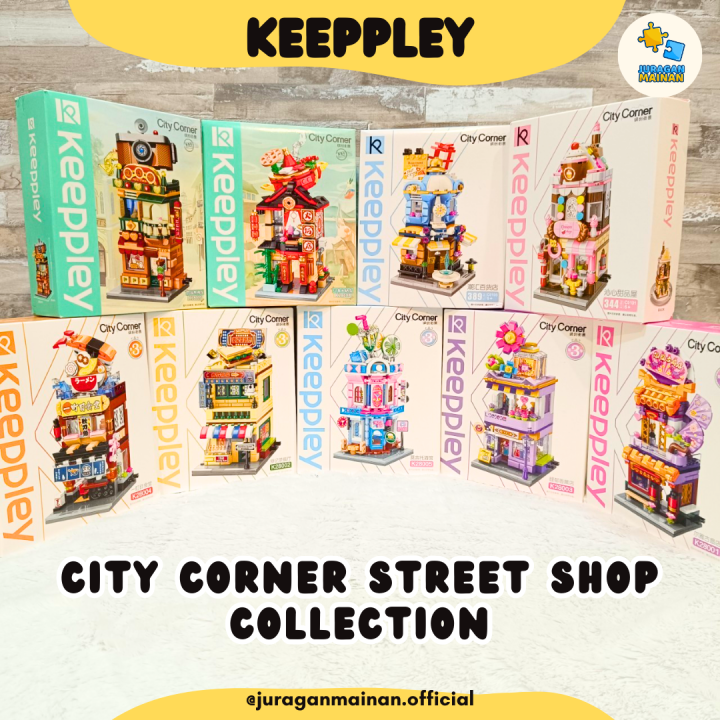 KEEPPLEY TOYS City Corner Street Store - Bricks Block Brick Mainan ...