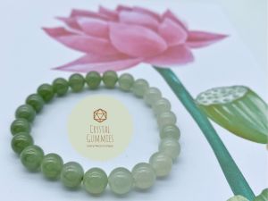SG LOCAL - Authentic Natural Gradient Green Hetian Jade Bracelet 和田玉渐变色手串