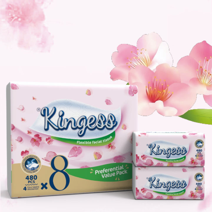 KINGESS Tissue 8 Packs Domestic Standard Super Thick 4 layers paper