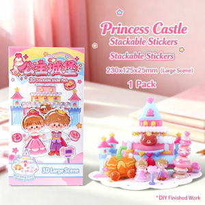 Allieuka 3D Stackable Stickers Kabaxiong Kids Embossed Stereo DIY Scene Cartoon Crystal Decor Toy for Girls