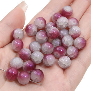 10mm 20pcs/bag Blue Light Crackle Crystal Glass Round Beads For DIY Bracelet Necklace Jewelry Making Accessories