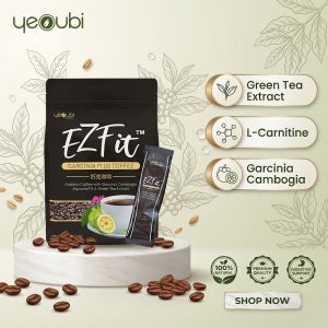 YEOUBI EZFit Garcinia Coffee | Arabica Coffee Mix with Garcinia Cambogia Green Coffee Bean Green Tea Extract Collagen & Glutathione