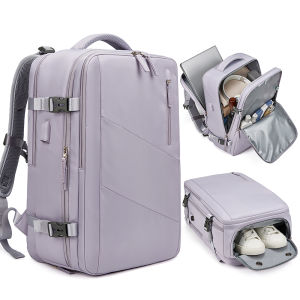 SEA CHOICE Backpack with Shoe Compartment Waterproof 17 Inch Laptop Backpack with USB Charging Port 180° opening pocket Durable Travel Backpack Multi Compartment Design with Wet Anddry Separation Layer