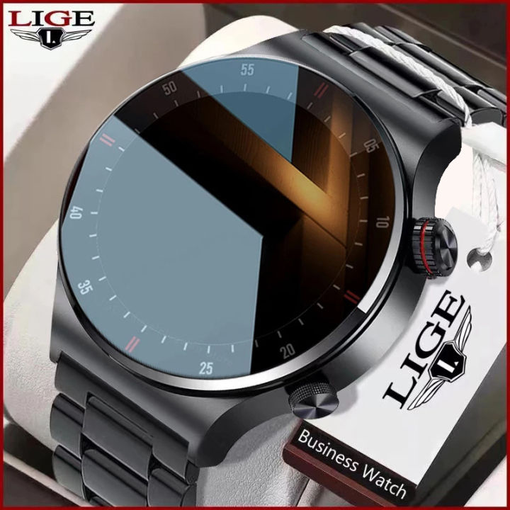 LIGE New Bluetooth Call Smart watch Men Full touch Screen Sports fitness watch  Multi-movement Waterproof Smart Men watch For Android ios + Box