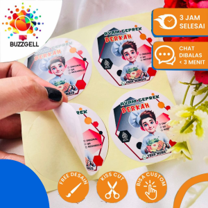 Buzz Gell Sticker Print Cetak Stiker Label Fried Chicken Ayam Geprek Free Desain Uk.Kecil 2-4 Custom