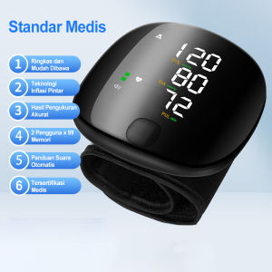JIOYANG Pengukur Tekanan Darah / Tensi Darah Tensimeter Digital / Blood Pressure Monitor / Electronic Sphygmomanometer / Putih