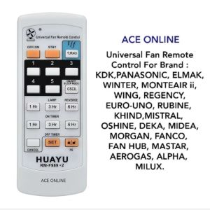 Universal Fan Remote Control For KDK ELMAK WINTER MONTEAIR WING REGENCY EURO-UNO RUBINE