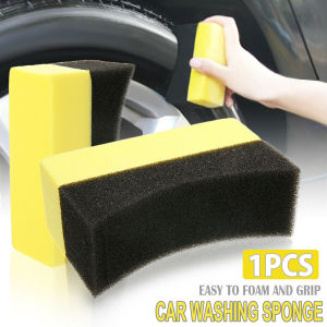 Car Tyre Sponge Wax Wheel Cleaning Brush Tool Tire Washing Detailing Brush Tool Kit Rim Polish Wax Scrub Brush Dust Car Tyre Shine Microfiber Tool Brush Car Care Kit Product Interior Exterior Cleaning Detailing Tool Brush Kit