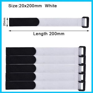 5Pcs Reusable Hook and Loop Cinch Straps Nylon Cable Ties Organizer Adjustable Fastener Securing Cable Straps Cord Management