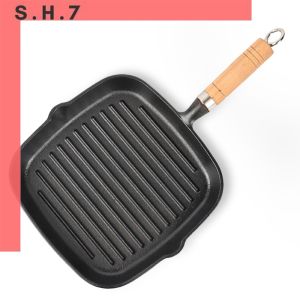 Lightweight Cast Iron 7.4 Inch Grill Pan Non-Stick for Easy Cooking and Cleaning