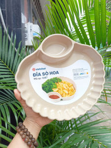 Đĩa Nhựa Hình Vỏ Sò VIỆT NHẬT Đĩa Hình Vỏ Sò Có Ngăn Gia Vị Tiện Lợi