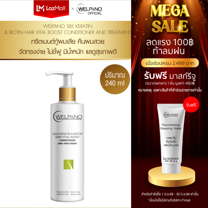 Welpano Silk Keratin & Biotin Hair Vital Boost Conditioner and Treatment