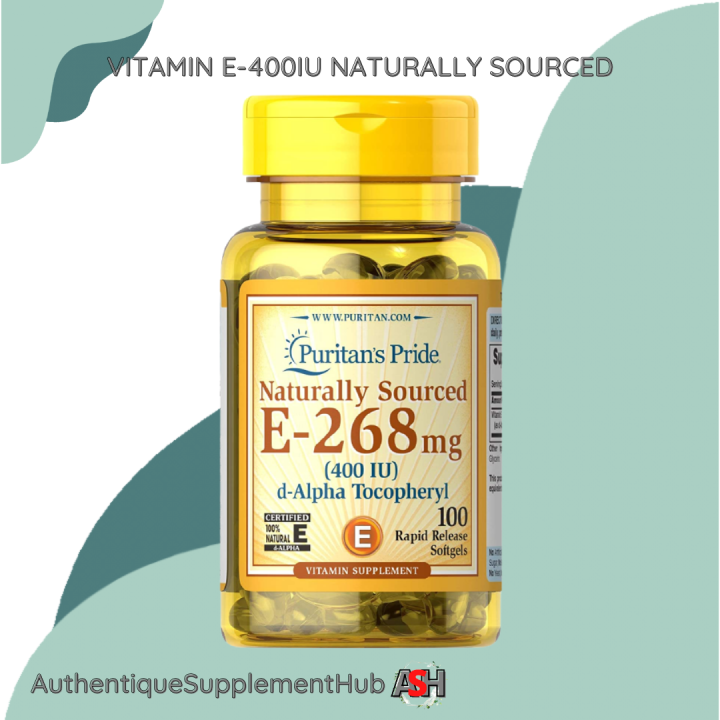 Puritan's Pride Vitamin E400 IU Naturally Sourced 100 Softgels Lazada PH