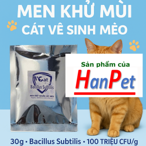 Men khử mùi cát mèo 30gr men khử khuẩn cát vệ sinh mèo