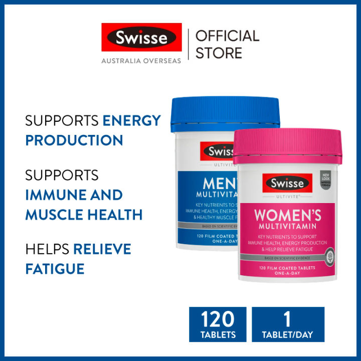 Swisse Ultivite Men's Multivitamin 120 Tablets + Swisse Ultivite Women ...