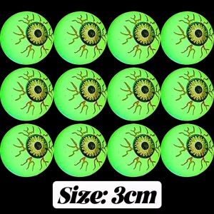 10/20/30Pcs Halloween Luminous Scary Bouncy Ball Toys Glow in The Dark Eyeballs Haunted House Horror Props Halloween Supplies Kids Toys Gift
