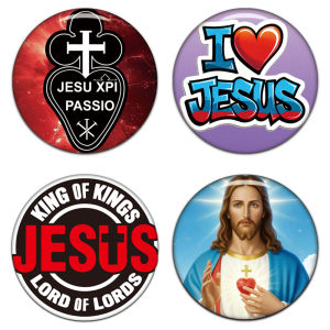 4Pcs Jesus The Last Supper Religious Metal Badge Set Button Pins for Clothing Backpacks & Hats Decorative Gift Faith Wear Brooches Collectibles