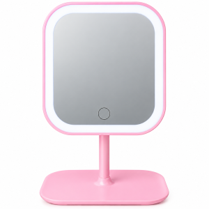 LED Makeup Mirror Touch Control Rechargeable / Cermin Solek LED Kawalan Sentuh Boleh Cas Semula dengan Lampu