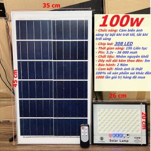 Đèn năng lượng mặt trời đèn led năng lượng mặt trời chống lóa Solar Lamp khung nhôm 50W100W200W300W 500w- bảo hành 2 năm.