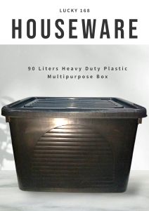 90 Liters Durable Plastic Container with wheels and handle/90L Heavy Duty Multipurpose Meaga Box/ Dura Box/Storage Boxes/Stackable Multi Boxes