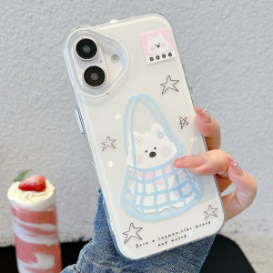 Cute Cartoon Western Highland Dog IMD Hard Case for iPhone 11 12 13 14 15 16 Pro Max Plus casing Anti fall protective cover for iPhone case