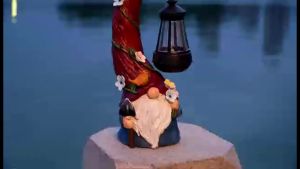 Gnome Garden Decor Statue Solar Gnomes Decorations for Yard with Lantern Light Outdoor Decorations for Patio Mom Gift
