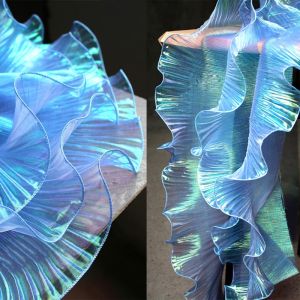 2.2Yards Retro Ruffle Pleated Lace Trimming Width 15CM Organza Cuffs Wedding Dress Accessories DIY