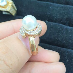 (Có Ký Hiệu-Dùng Như Vàng) Nhẫn Đính Trai Xoàn Cắt Cao Cấp- Nhẫn nữ dùng lâu dài tắm rửa thoải mái không phai không kiêng mồ hôicó pha vàng bên trong