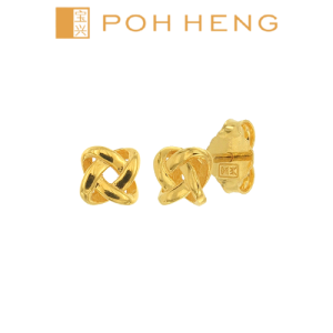 Poh Heng Jewellery 22K Knot Earrings in Yellow Gold[Price By Weight]