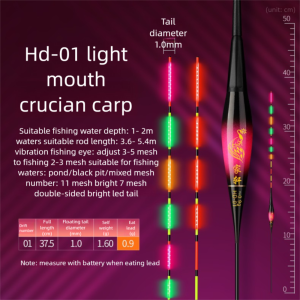 SKJK Indicator Electronic Fishing Float Slip Drift Tube 2 Light Fishing Bobbers Buoy Strike Rock Fishing Floats Night Fishing