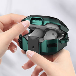 Secure Lock Case Compatible with Samsung Galaxy Buds FE Case / Buds 2 Pro Case / Buds 2 Case / Buds Pro Case / Buds Live Case Rugged Shockproof Protective Cover for Men Women with Carabiner Wireless Charging