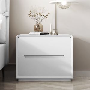 Installation-Free Solid Wood Bedside Table Fashionable Simple Bedroom Bedside Cabinet Cream Style Light Luxury Advanced Storage Cabinet