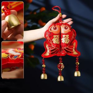 FOUNDTWO The God of Fortune Horse Pendant Embroidered Red Year of The Horse Hanging Decoration Exquisite Good Fortune Chinese New Year Decoration Spring Festival