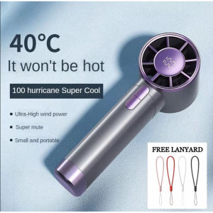 Wuji DS1013 Mini Turbo Handheld Fan – 5W Portable Power Cooling Fan (Black and White)