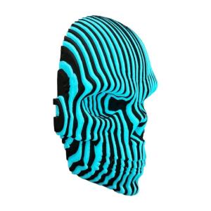 Glow In The Dark Flexible 3D Printed Skull Decors With Two Color Vertical Design For Modern Home Office Party Decoration