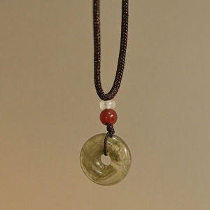 【yanwenxia】💖[HOT SALE]🎈🎈 Chinese Style Fashion Retro Braided Rope Necklace Butterfly Flower Moon Safety Lock Pendant Necklace For Women Vintage Jewelry