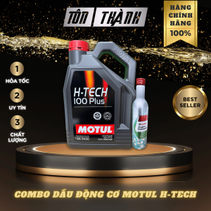 [ Combo bảo dưỡng ] 2 Bình nhớt động cơ Motul H-Tech 100 Plus 5w30 + Súc động cơ Castrol