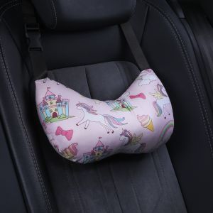 SmartKids Ergonomic Toddler Car Seat Travel Pillow with Breathable Crystal Fleece - Secure Sleeping Aid with Adjustable Belt Fit