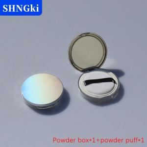 SHNGki Xách tay siêu mỏng nhựa hộp bột lỏng nồi du lịch trang điểm Jar sifter container với bột Puff gương
