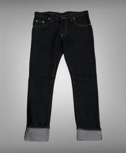 FeyDistro14 - Celana Denim Selvedge Black Indigo 14oz Jahitan Rantai