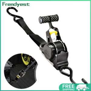 COD [Free Shipping] Heavy Duty 2Pcs Ratchet Tie Down Straps 3.3M with Hooks for Luggage and Vehicle Cargo Securement