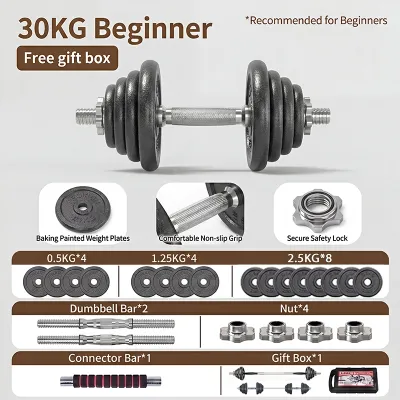 Adjustable Dumbbell Set 20/30/50KG Barbell Set Chrome Dumbbell Set for Men Gym Equipment Dumbell