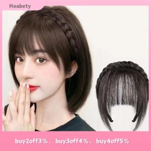 Heabety Wig Headband Air Bangs Natural Invisible Straight Bangs Seamless Natural Forehead Bangs Hairstyle Tools
